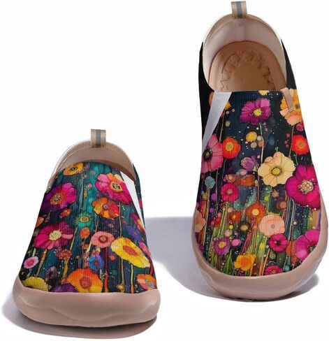 Women's Flats Slip-Ons Lightweight Art Sneakers Casual Comfortable Loafers Painted Walking Travel Shoes in Saudi Arabia