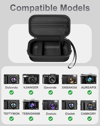 ProCase Hard 4K Digital Camera Case for VJIANGER, JGIPL, Duluvulu, Zostuic, Oiadek, Lecnippy, NIKICAM Camera Accessories, Protective Vlogging Travel Carrying Storage Bag with Shoulder Strap -Black in Saudi Arabia
