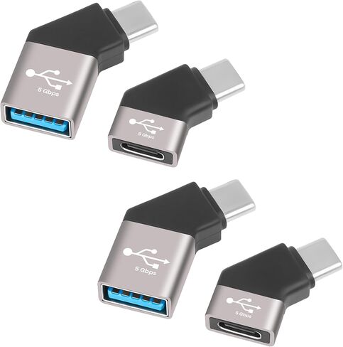 USB Type C 3.1 Extension Adapter 2Pack ، 45 درجة زاوية USB C الذكور إلى موصل الموسع الإناث يدعم الشحن ونقل البيانات عالية السرعة 5 جيجابت في الثانية لسلسلة iPhone 16/15 ، Galaxy S23 ، MacBook Pro ، إلخ in Kuwait