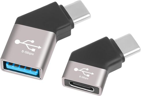 USB Type C 3.1 Extension Adapter 2Pack ، 45 درجة زاوية USB C الذكور إلى موصل الموسع الإناث يدعم الشحن ونقل البيانات عالية السرعة 5 جيجابت في الثانية لسلسلة iPhone 16/15 ، Galaxy S23 ، MacBook Pro ، إلخ in Kuwait