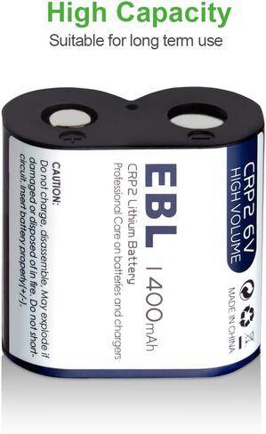 EBL CR-P2 بطارية ليثيوم للصور 6 فولت 1400 مللي أمبير في الساعة، متوافقة مع 223A DL223A EL223AP لوحدات فلاش الكاميرا in Saudi Arabia