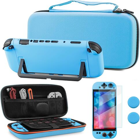 FUNDIARY Yellow Carrying Case for Nintendo Switch 2, Shockproof Accessories for Switch 2 Console with Slim Storage Travel Bag and Portable Handle Strap Design - Built-in 12 Game Card Slots in Kuwait