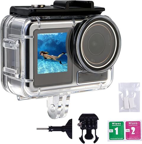 Walking Way Waterproof Case for DJI Action 5 Pro Action 4/3, with Anti-Fog Underwater Housing Camera Case 60M/196FT Deep Diving Housing Case Combo Snorkeling Surfing, Protective Shell Accessories Kit in Saudi Arabia