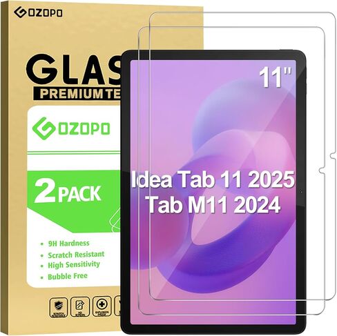 واقي شاشة لجهاز Lenovo Tab M11 (2024) مقاس 11 بوصة، طبقة من الزجاج المقوى عالي الدقة بالكامل، شفاف عالي الدقة، صلابة 9H، بدون فقاعات [عبوة من قطعتين] in Kuwait