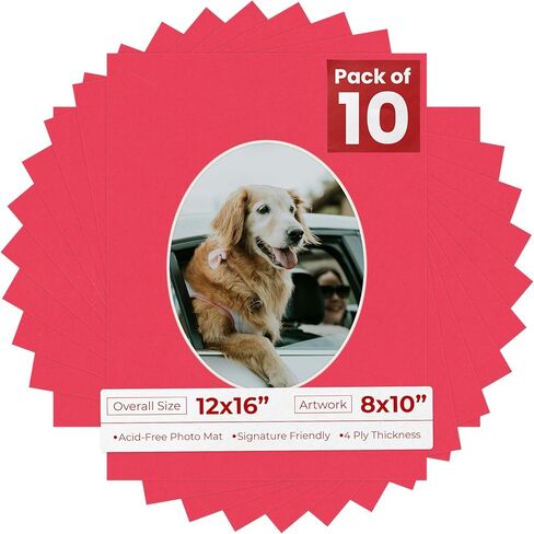 12x16 MAT Bevel Cut for 8x10 Photos - Precut Oyster Shell White Oval Photo Photo Poard Opening - حمض خالي in Kuwait