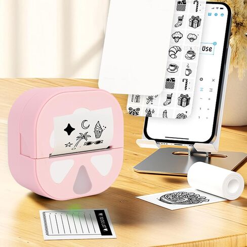 VBESTLIFE Sticker Printer, PrintPods Mini Printer, Bluetooth Portable Sticker Maker with 3 Rolls Film, App Control, for Girls, Children, Students in Saudi Arabia