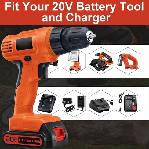 2-Pack Replacement for Black and Decker 20V Lithium Battery, Compatible with 4.0Ah Black and Decker 20V Battery LBXR20 LBX20 LBXR2020 LBXR2520 LB2X4020 for Black&Decker Cordless Power Tools in Kuwait