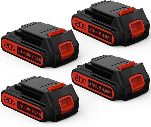 2-Pack Replacement for Black and Decker 20V Lithium Battery, Compatible with 4.0Ah Black and Decker 20V Battery LBXR20 LBX20 LBXR2020 LBXR2520 LB2X4020 for Black&Decker Cordless Power Tools in Kuwait