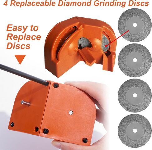 Drill Bit Sharpener,Portable Drill Bit Sharpener,Multipurpose Drill Bit Grinding Sharpener with 4 Grinding Wheels for All Bits(5/64''- 5/8''),Afilador De Brocas,Knife Sharpener Tool (Orange) in Kuwait