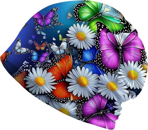 American Flag Butterfly Women's Slouchy Beanie Hat Cute Turban Hats Cancer Headwear Caps Baggy Skull Sleep Scarf in Saudi Arabia