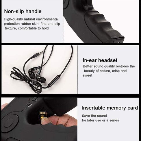 Spy Ear Bionic Listening Device, Long Range Bird Listening, Parabolic Microphone Monocular Telescope with Recording Playback, Black in Saudi Arabia