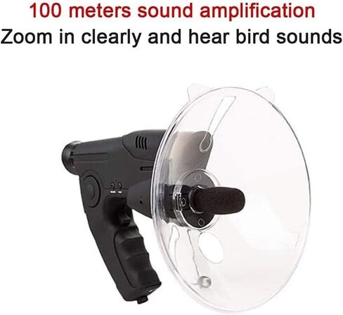 Spy Ear Bionic Listening Device, Long Range Bird Listening, Parabolic Microphone Monocular Telescope with Recording Playback, Black in Saudi Arabia