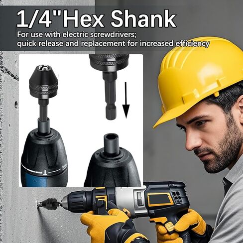Quick-Change Hex Shank Drill Chuck Adapter Self-Centering 0.3-6.5mm Three-Jaw Drill Bit Holder for Electric Rotary Tools in Saudi Arabia