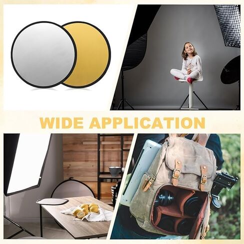 1PC Reflective Panel,Foldable Flash Panel Bag,in Gold and Silver Colors,Suitable for Both Studio and Home Photography Lighting.It Can Be Used On Both Sides and Can Be Folded for Easy Storage. in Saudi Arabia