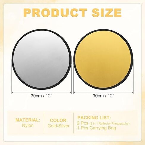 1PC Reflective Panel,Foldable Flash Panel Bag,in Gold and Silver Colors,Suitable for Both Studio and Home Photography Lighting.It Can Be Used On Both Sides and Can Be Folded for Easy Storage. in Saudi Arabia