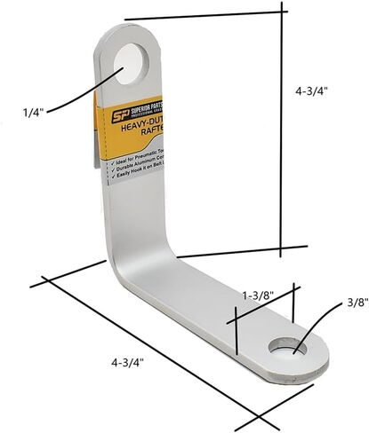 Superior Parts GH4 L Shaped Rafter Hook (Aluminum) for Nail Guns with 1/4" & 3/8" NPT Air Fitting in Saudi Arabia
