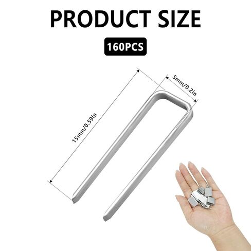 160 Pcs Louver Staples, Plantation Shutter Repair Fasteners Hardware Kit, Durable Zinc Plated Metal Indoor Window Blind Tilt Rod Staples for Blind Repair (0.6"*0.2") in Saudi Arabia