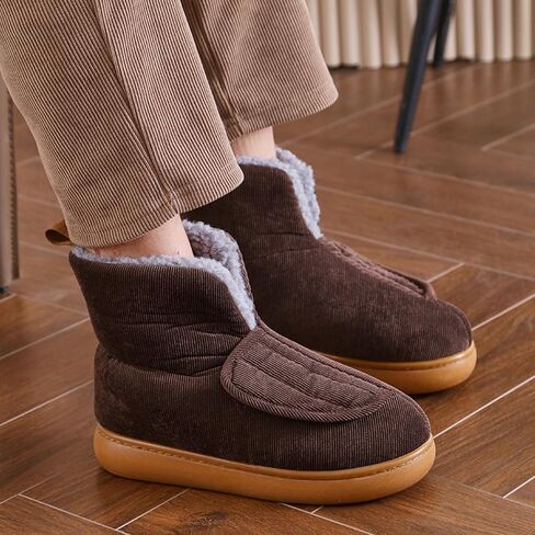 JIAHG Women Men’s Adjustable Closure Diabetic Booties Wide Fit Edema Shoes High Ankle Boots for Elderly Swollen Feet in Saudi Arabia