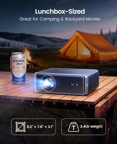 جهاز عرض ذكي لـ Netflix مع WiFi 6 و 2-Way Bluetooth Portable و Small ، 1080p Auto Focus & Keystone Home Theatre ، Portable Movie Projecor in Kuwait