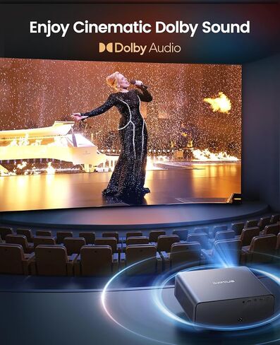 جهاز عرض ذكي لـ Netflix مع WiFi 6 و 2-Way Bluetooth Portable و Small ، 1080p Auto Focus & Keystone Home Theatre ، Portable Movie Projecor in Kuwait