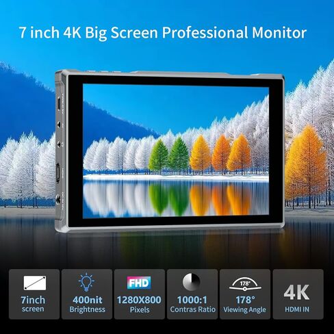 شاشة لمس FEELWORLD FW759 Pro مقاس 7 بوصات IPS تعمل باللمس بدقة 1280 × 800 تدعم شاشة الكاميرا الميدانية 4K HDMI وإشارات AV DSLR على شاشة الكاميرا مع حقيبة حمل، وحزمة بطارية F750 in Saudi Arabia