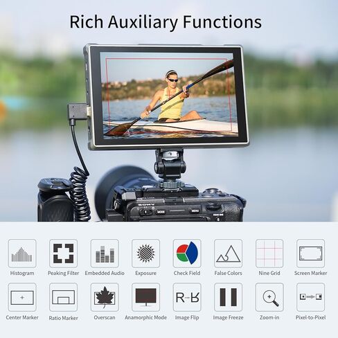 شاشة لمس FEELWORLD FW759 Pro مقاس 7 بوصات IPS تعمل باللمس بدقة 1280 × 800 تدعم شاشة الكاميرا الميدانية 4K HDMI وإشارات AV DSLR على شاشة الكاميرا مع حقيبة حمل، وحزمة بطارية F750 in Saudi Arabia