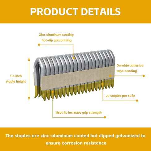 DFS9150B1G دبابيس شائكة مجلفنة، 1.5 بوصة، 960 حزمة، لدباسة سياج لاسلكية DEWALT 9GA in Kuwait