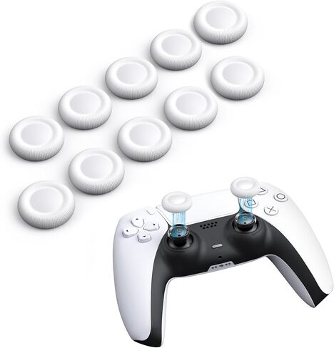 NEWDERY Joystick Replacement Grip Caps for PS4/PS5 Controller, PS5/PS4 Thumb Grips Caps, Anti-Stickiness, Anti-Slip, Anti-Scratch, Anti-Fingerprint, PS4/PS5 Joystick Caps Replacement Parts-(10pcs) in Saudi Arabia