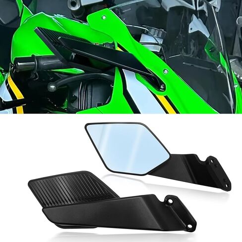 For Ninja ZX-6R Ninja ZX636 ninja zx636 zx6r 2025 2024 2023-2019 Accessories Motorcycle CNC Aluminum Rearview Mirror Fixed Wing Adjustable Invisible Mirror Rotating in Saudi Arabia