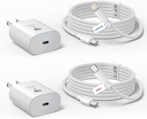 USB Wall Charger Block, 2-Pack 40W 4-Port USB Cube Power Adapter Plug, Multiport Charging Blocks Box Brick for iPhone 16 15 14 13 12 11 Pro Max XR Xs Max 8 7 6 Plus, Samsung, LG, Moto, Android Phones in Kuwait