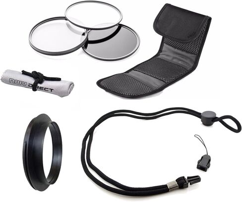 Canon PowerShot SX410 is High Grade Multi-Coated, Multi-Threaded, 3 Piece Lens Filter Kit (52mm) + Lens/Filter Ring + Krusell Multidapt Neck Strap + Nw Direct Microfiber Cleaning Cloth in Saudi Arabia