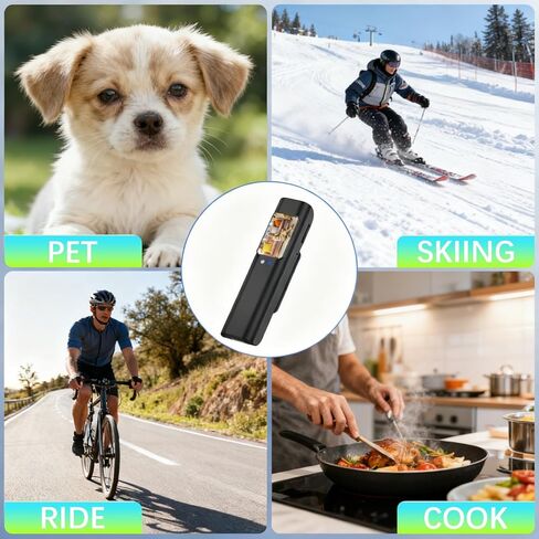 Hands-Free Action Camera with Loop Record & Night Vision, Mini Body Cam 110° Wide Angle, Thumb Size POV Cam Wifi App Connection, Wearable Camera Glasses for Running Cycling Traveling, 16GB Card(Black) in Saudi Arabia