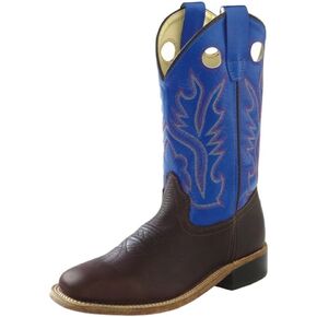 Old West (WSL Youth Brown Square Toe مع Neon Orange Shaft Boot Brown 4.5 in Saudi Arabia