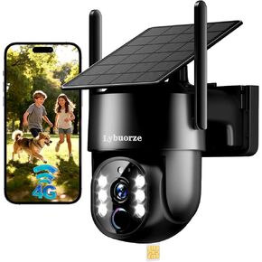 كاميرا أمان خارجية تعمل بالطاقة الشمسية 4G LTE، لا حاجة إلى شبكة WiFi، رؤية ليلية ملونة بدقة 4 ميجابكسل عالية الدقة، إمالة بزاوية 360 درجة، بطاقة SIM مدمجة، اكتشاف الحركة بالذكاء الاصطناعي، التحدث في اتجاهين لموقع العمل/المزرعة in Kuwait