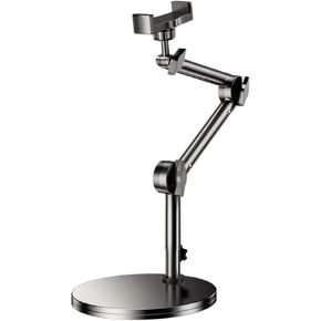 حامل هاتف علوي من الألومنيوم عالي التحمل لتسجيل الفيديو، حامل ثلاثي لهاتف iPhone قابل للتعديل للقطات العلوية، حامل كاميرا هاتف مكتبي للطهي، تقنيات الأظافر، التصوير، البث المباشر in Kuwait