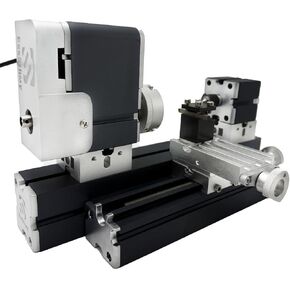 Height-Enhanced Mini Lathe For Metals, 50mm center height 36W 20000 RPM 12VDC For Wood & Soft Metal Crafting Tool, Woodworking Craft/Workshops/Models for Science Hobby Education in Saudi Arabia