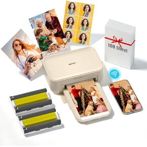 iDPRT Instant Film Camera, Instant Print Camera, Instant Digital Camera Wireless Bluetooth Photo Printer (2x3 inches) 10 Sheets, Brown in Kuwait