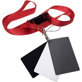 aqxreight White Black 18 Gray Color Balance Cards Digital Grey Card with Neck Strap DSLR Camera White Balance Card Photography Accessory in Saudi Arabia