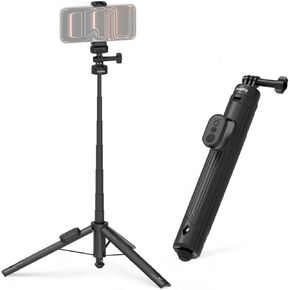 SmallRig 59" Selfie Stick Tripod with Remote & Phone Clamp, Extendable Tripod Stand for DJI Osmo Action 6/5 Pro/4, for GoPro Hero 13/12/11, for Insta360 X5/X4, for iPhone 16/15/14, for Android - 5464 in Saudi Arabia