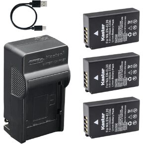 Kastar 2-Pack Battery and AC & USB-C Charger, Compatible with Nikon EN-EL20 EN-EL20a, Coolpix P950 P1000 P1100, Coolpix A, Nikon 1 AW1 J1 J2 J3 S1 V3, DL24-500, Blackmagic Pocket Cinema Camera in Saudi Arabia