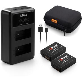 بطارية Lekzai LP-E17 وشاحن USB مزدوج سريع لكاميرا Canon EOS R100 R50 RP R10 R8، Rebel T6i، T7i، T8i، T6s، SL2 SL3، M3، M5، M6، EOS M6 Mark II، 77D 200D 250D 750D 760D 800D كاميرا SLR رقمية in Kuwait