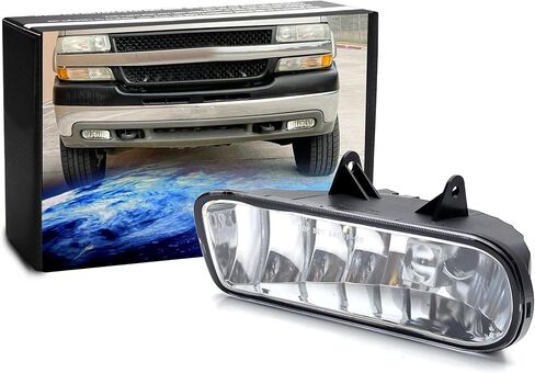 Ijdmtoy OEM-spec Clear Lens Fog Light Foglamp Kit مع 880 مصابيح LED بيضاء مع أقواس تصاعد معدنية متوافقة مع 2002-2006 Cadillac Escalade (بما في ذلك ESV Ext) in Kuwait