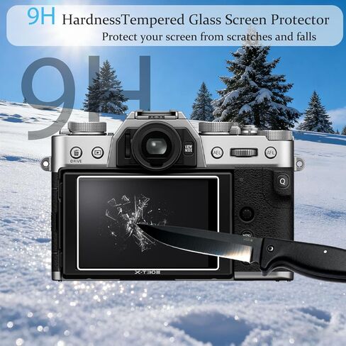 PCTC 3 Packs XT30 III Screen Protector Compatible with Fujifilm X-T30 III Fuji XT30 III Camera, 9H Hardness 0.3mm Ultra-thin Tempered Glass Screen, Full Coverage Edge to Edge Protection in Saudi Arabia