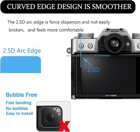 PCTC 3 Packs XT30 III Screen Protector Compatible with Fujifilm X-T30 III Fuji XT30 III Camera, 9H Hardness 0.3mm Ultra-thin Tempered Glass Screen, Full Coverage Edge to Edge Protection in Saudi Arabia