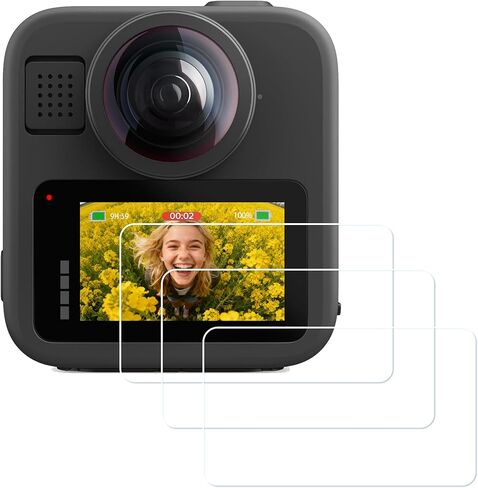 PCTC 3Packs Screen Protector Compatible with GoPro MAX2 (2025)/ GoPro MAX(2019)- 360 Waterproof Action Camera,Ultra Clear Tempered Glass Screen Protector Easy to Install in Saudi Arabia