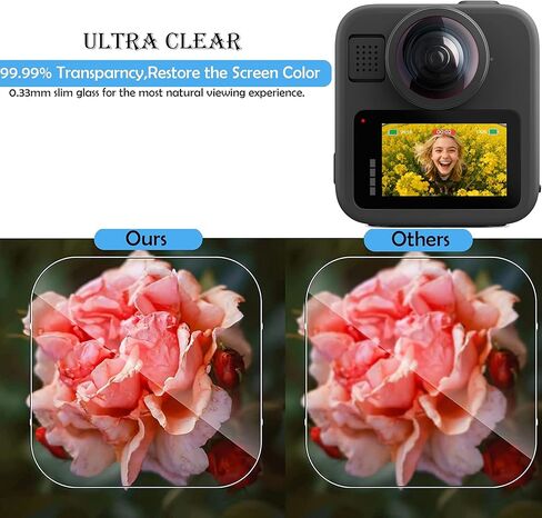 PCTC 3Packs Screen Protector Compatible with GoPro MAX2 (2025)/ GoPro MAX(2019)- 360 Waterproof Action Camera,Ultra Clear Tempered Glass Screen Protector Easy to Install in Saudi Arabia