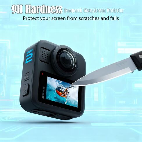 PCTC 3Packs Screen Protector Compatible with GoPro MAX2 (2025)/ GoPro MAX(2019)- 360 Waterproof Action Camera,Ultra Clear Tempered Glass Screen Protector Easy to Install in Saudi Arabia