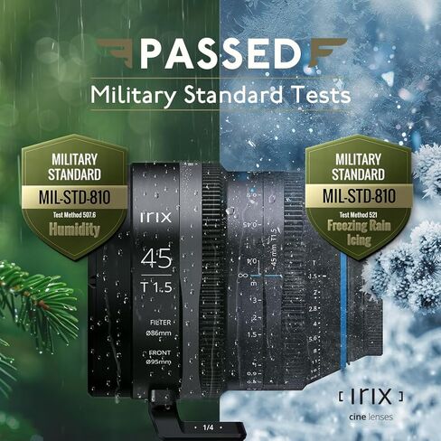 Irix Cine 45mm T1.5 Cinema Lens for Canon RF Mount Cameras | Military Certified for Humidity and Freezing Rain/Icing | Compatible with Magnetic Filters | Distance Scale in Meters in Saudi Arabia