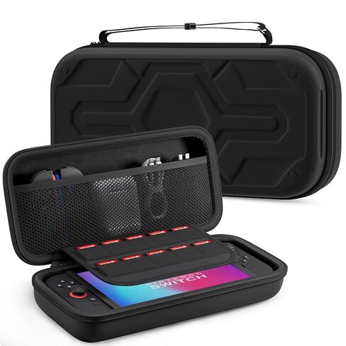 RHOTALL Carrying Case for Nintendo Switch 2 Model(2025), Portable Hard EVA Travel Pouch with 10 Game Card Slots, Protective Carry handbag for Blade Case Accessories, Black in Saudi Arabia