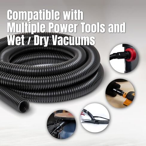 POWERTEC 70175V 10 Ft. Dust Collection Hose with 5 Fittings Kit for Woodworking Power Tools Home & Wet/Dry Shop Vacuums in Saudi Arabia